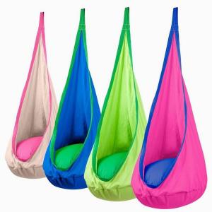 100% cotton Kids Pod Hanging Swing Seat Hammock Chair for Indoor and Outdoor use